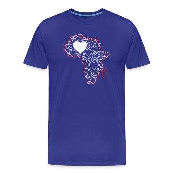 Afrika Herzmuster: Liebe Kontinente - Männer Premium Bio T-Shirt - Königsblau - Vorne - Damien (186cm)