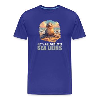 Seelöwen Seelöwe - Männer Premium Bio T-Shirt - Königsblau - Vorne - Damien (186cm)