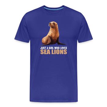 Lions de mer Lion de mer - T-shirt bio Premium Homme - bleu roi - Devant - Damien (186cm)