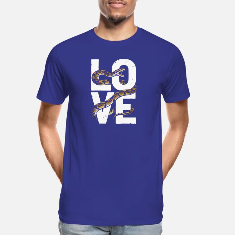 Königspython Schlangen LOVE Terrarium Python Männer Premium Bio T-Shirt