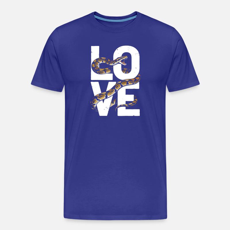 Königspython Schlangen LOVE Terrarium Python - Männer Premium Bio T-Shirt - Königsblau