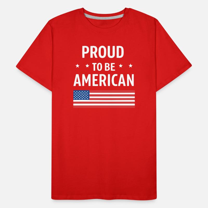 Fierté Américaine avec drapeau US T-shirt bio Premium Homme
