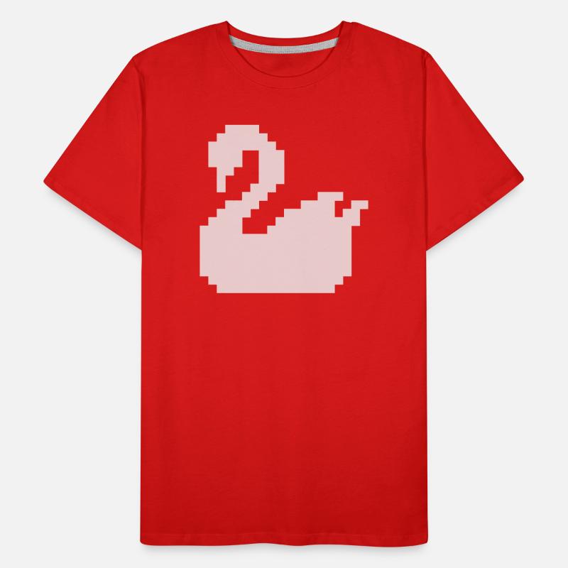 Silhouette rose Pixel Swan T-shirt bio Premium Homme