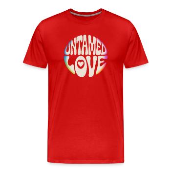 Untamed Love Retro Lettering - Men's Premium Organic T-Shirt - red - Front - Damien (186cm)