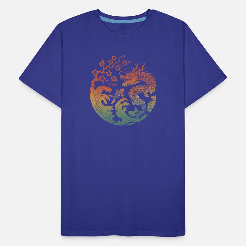 Conception du cercle Dragon & Koi T-shirt bio Premium Homme