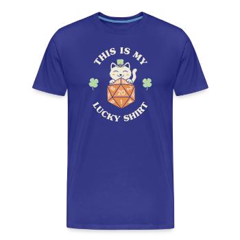 C’est ma chemise porte-bonheur - T-shirt bio Premium Homme - bleu roi - Devant - Damien (186cm)