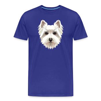 Petit chien maltais aime le doux maltais - T-shirt bio Premium Homme - bleu roi - Devant - Damien (186cm)