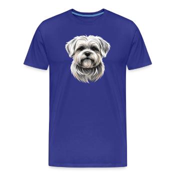 Petit chien maltais aime le doux maltais - T-shirt bio Premium Homme - bleu roi - Devant - Damien (186cm)