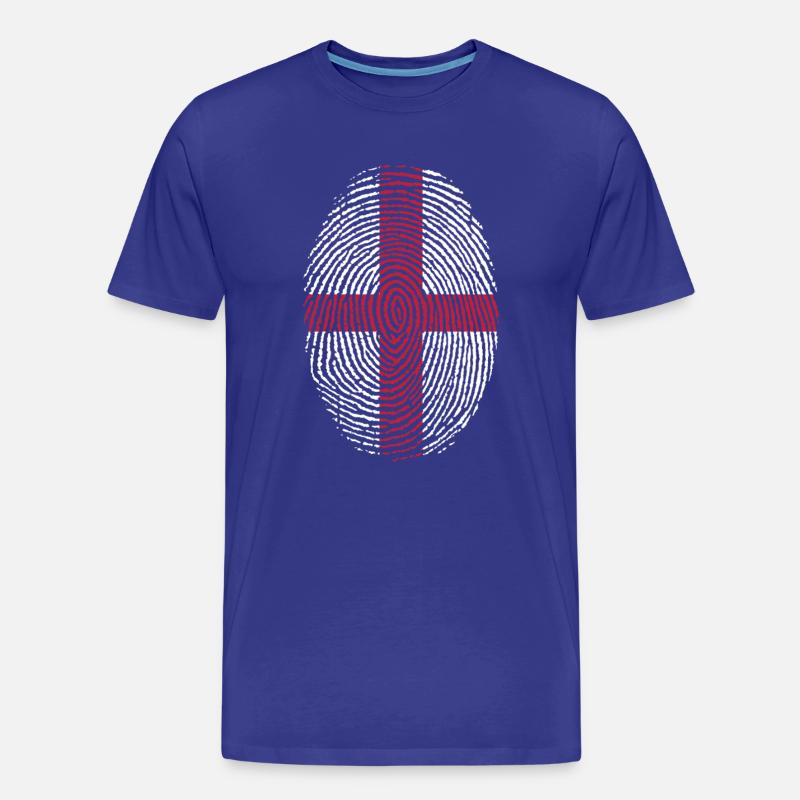 Empreinte digitale du drapeau anglais - T-shirt bio Premium Homme - bleu roi