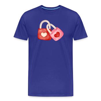 Liebende, verrückt vor Liebe, Valentinstag - Männer Premium Bio T-Shirt - Königsblau - Vorne - Damien (186cm)