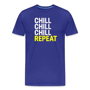 Chill Chill Chill Repeat - T-shirt bio Premium Homme - bleu roi - Devant - Damien (186cm)