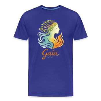 Gaïa - Mère Nature - Arbre de Vie - T-shirt bio Premium Homme - bleu roi - Devant - Damien (186cm)