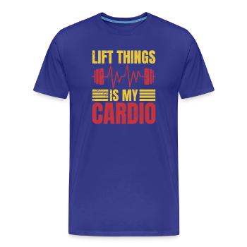 Motivation fitness Le bodybuilder Lift est mon cardio - T-shirt bio Premium Homme - bleu roi - Devant - Damien (186cm)