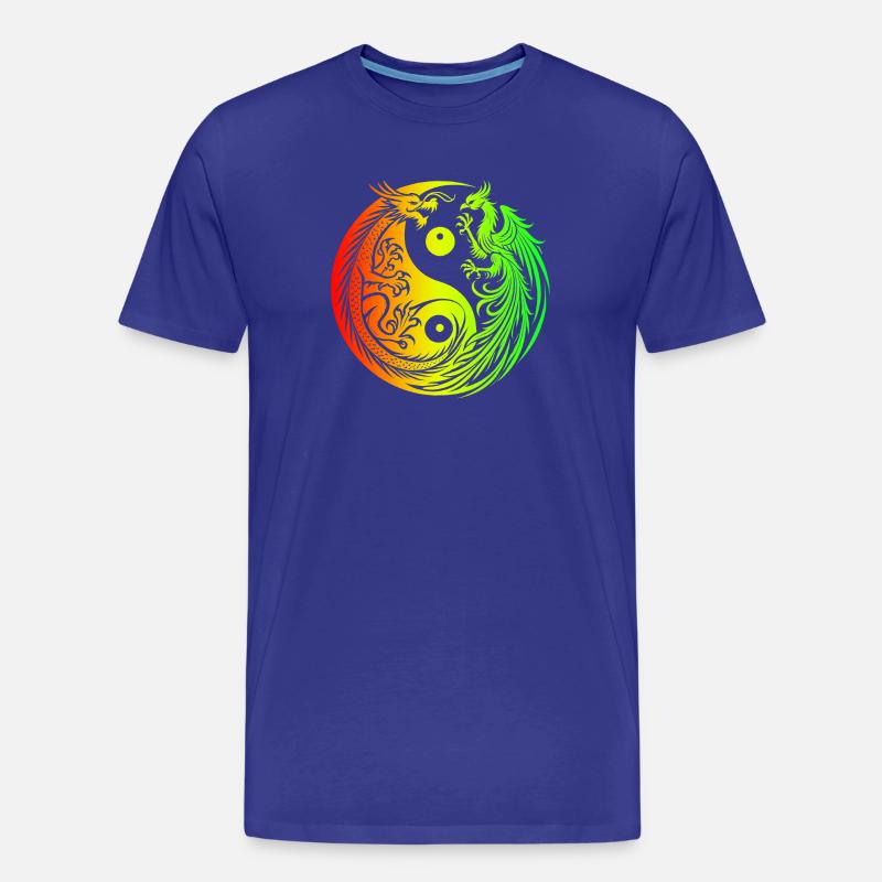 Yin Yang Drache und Phönix - Männer Premium Bio T-Shirt - Königsblau