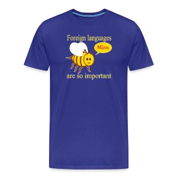 Biene mit Sprechblase - Männer Premium Bio T-Shirt - Königsblau - Vorne - Damien (186cm)