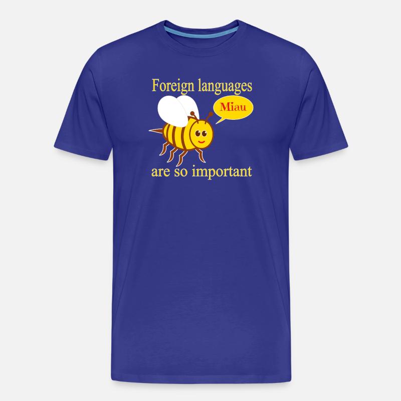 Bee with speech bubble - Men's Premium Organic T-Shirt - royal blue