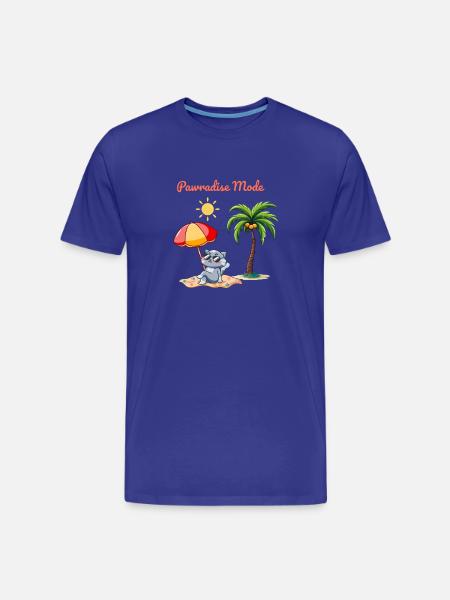Pawradise Mode – Summer Cat Beach Vibes - Men's Premium Organic T-Shirt - royal blue