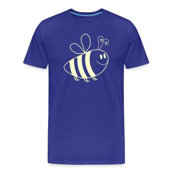 Lächelnde Bienchen Muster - Männer Premium Bio T-Shirt - Königsblau - Vorne - Damien (186cm)