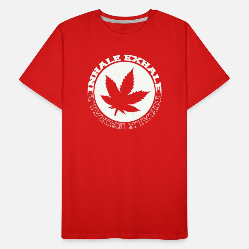 Logo rond de feuilles de cannabis T-shirt bio Premium Homme