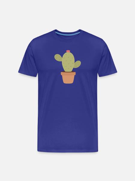 Cactus Charm in Pot Minimal Pop - Men's Premium Organic T-Shirt - royal blue