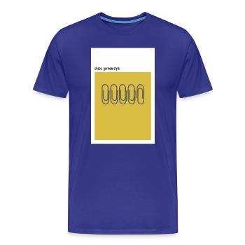 Chaos – German Style Paper Clip - Men's Premium Organic T-Shirt - royal blue - Front - Damien (186cm)