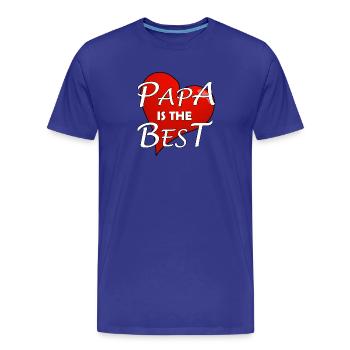 PAPA IS THE BEST - Männer Premium Bio T-Shirt - Königsblau - Vorne - Damien (186cm)