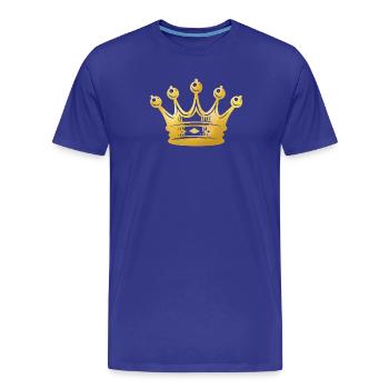 Goldene Krone Silhouette - Männer Premium Bio T-Shirt - Königsblau - Vorne - Damien (186cm)