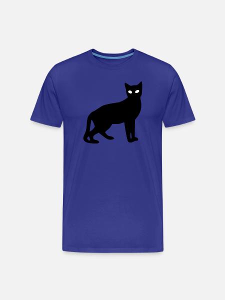 Black Cat Silhouette Gift Cat Lover - Men's Premium Organic T-Shirt - royal blue
