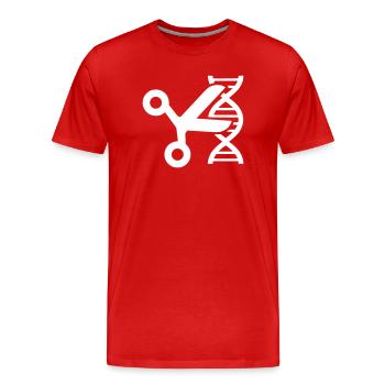 CRISPR DNA Scissors Genetics - Men's Premium Organic T-Shirt - red - Front - Damien (186cm)