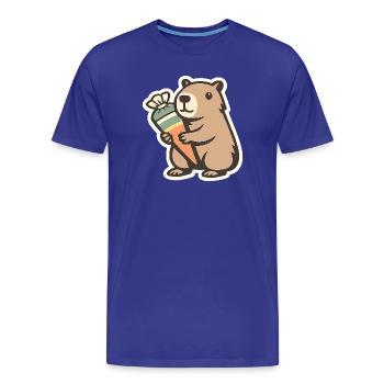 Capybara School Child – 1st Grade - Men's Premium Organic T-Shirt - royal blue - Front - Damien (186cm)