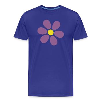 violet flower flower violet blossom - Men's Premium Organic T-Shirt - royal blue - Front - Damien (186cm)