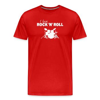 ROCK & ROLL - Männer Premium Bio T-Shirt - Rot - Vorne - Damien (186cm)