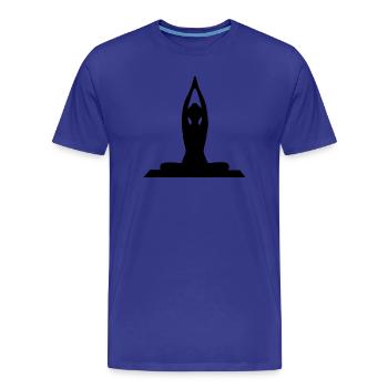 Yoga Forms Silhouettes Black - Men's Premium Organic T-Shirt - royal blue - Front - Damien (186cm)