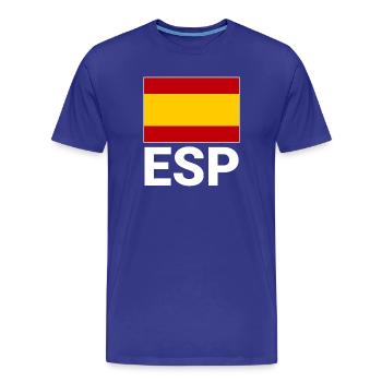 Drapeau sportif espagnol avec abréviation ESP - T-shirt bio Premium Homme - bleu roi - Devant - Damien (186cm)
