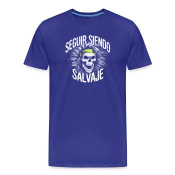 Sentier sauvage dans le crâne - T-shirt bio Premium Homme - bleu roi - Devant - Damien (186cm)