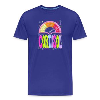Tableau de bord du taux de cortisol - T-shirt bio Premium Homme - bleu roi - Devant - Damien (186cm)