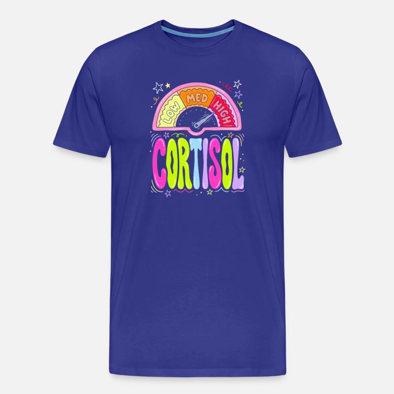 Cortisol Pegel Dashboard - Männer Premium Bio T-Shirt - Königsblau