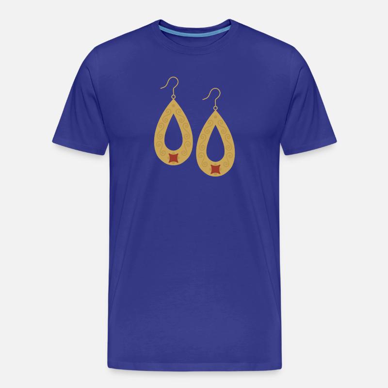 Boho-Tropfengold-Ohrringe - Männer Premium Bio T-Shirt - Königsblau