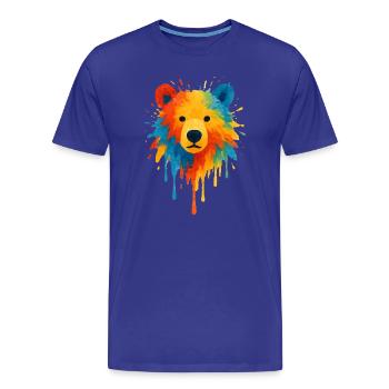 Bären-Aquarell-Tropfende Chroma-Kunst - Männer Premium Bio T-Shirt - Königsblau - Vorne - Damien (186cm)