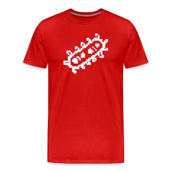 Bakterie Stäbchen Pixel Keim - Männer Premium Bio T-Shirt - Rot - Vorne - Damien (186cm)