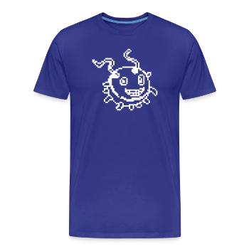 Virus Monster Pixel Art Comic - Men's Premium Organic T-Shirt - royal blue - Front - Damien (186cm)