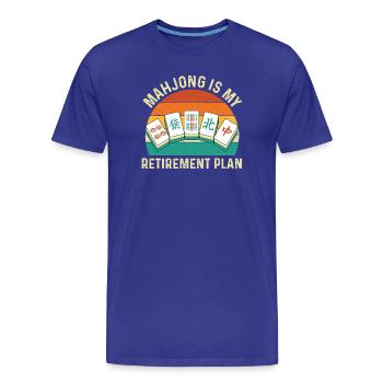 Le Mahjong, c’est mon plan de retraite. Drôle. - T-shirt bio Premium Homme - bleu roi - Devant - Damien (186cm)