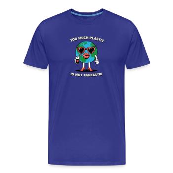 Trop de plastique, pas fantastique - T-shirt bio Premium Homme - bleu roi - Devant - Damien (186cm)