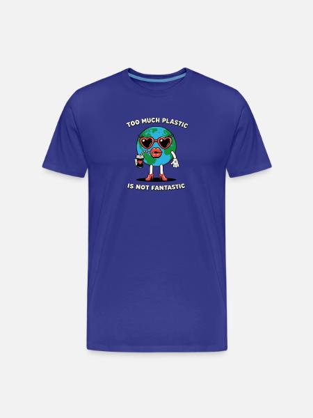 Too much plastic, not fantastic - Men's Premium Organic T-Shirt - royal blue