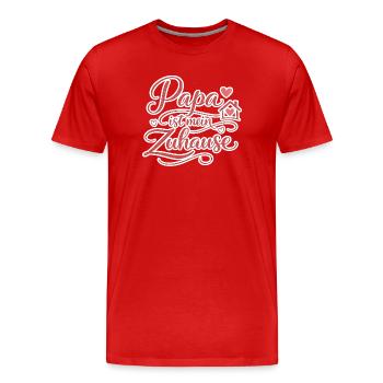 Papa est mon cadeau de maison Amour - T-shirt bio Premium Homme - rouge - Devant - Damien (186cm)