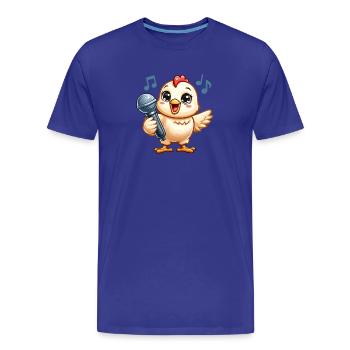 Küken Karaoke mit Mikrofon - Männer Premium Bio T-Shirt - Königsblau - Vorne - Damien (186cm)