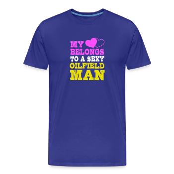 Ölfeld Ehefrau Bohrinsel Ölbohrinsel - Männer Premium Bio T-Shirt - Königsblau - Vorne - Damien (186cm)