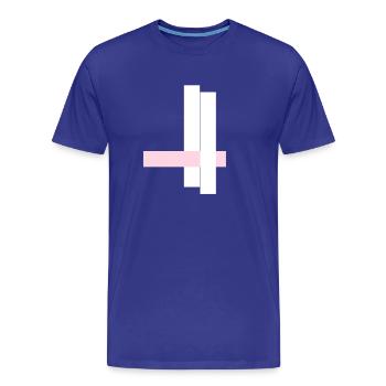 Tours blanches avec ruban rose - T-shirt bio Premium Homme - bleu roi - Devant - Damien (186cm)