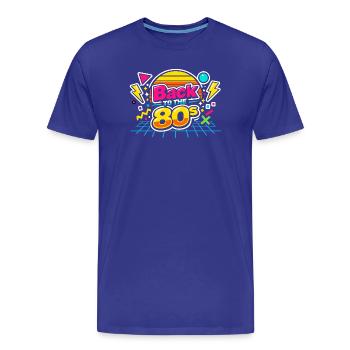 Retour aux années 80 - T-shirt bio Premium Homme - bleu roi - Devant - Damien (186cm)