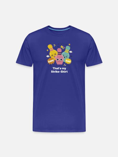 Strike Shirt Bowling Trio - Männer Premium Bio T-Shirt - Königsblau